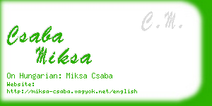 csaba miksa business card